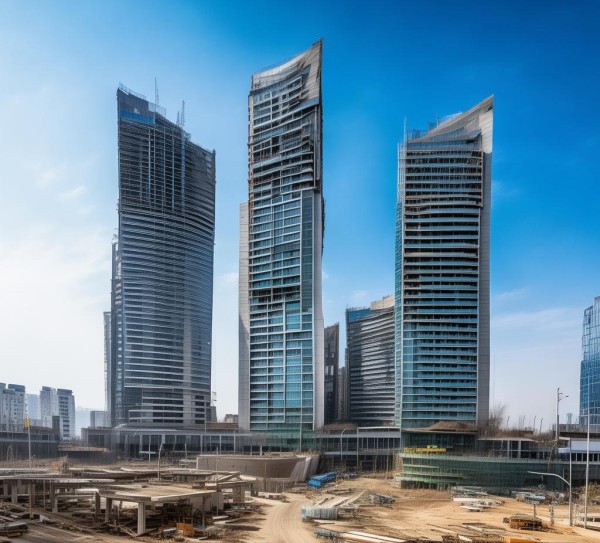 昆明商贸城项目最新进展，多栋建筑主体封顶，配套设施建设加速，预计年底完成主体结构